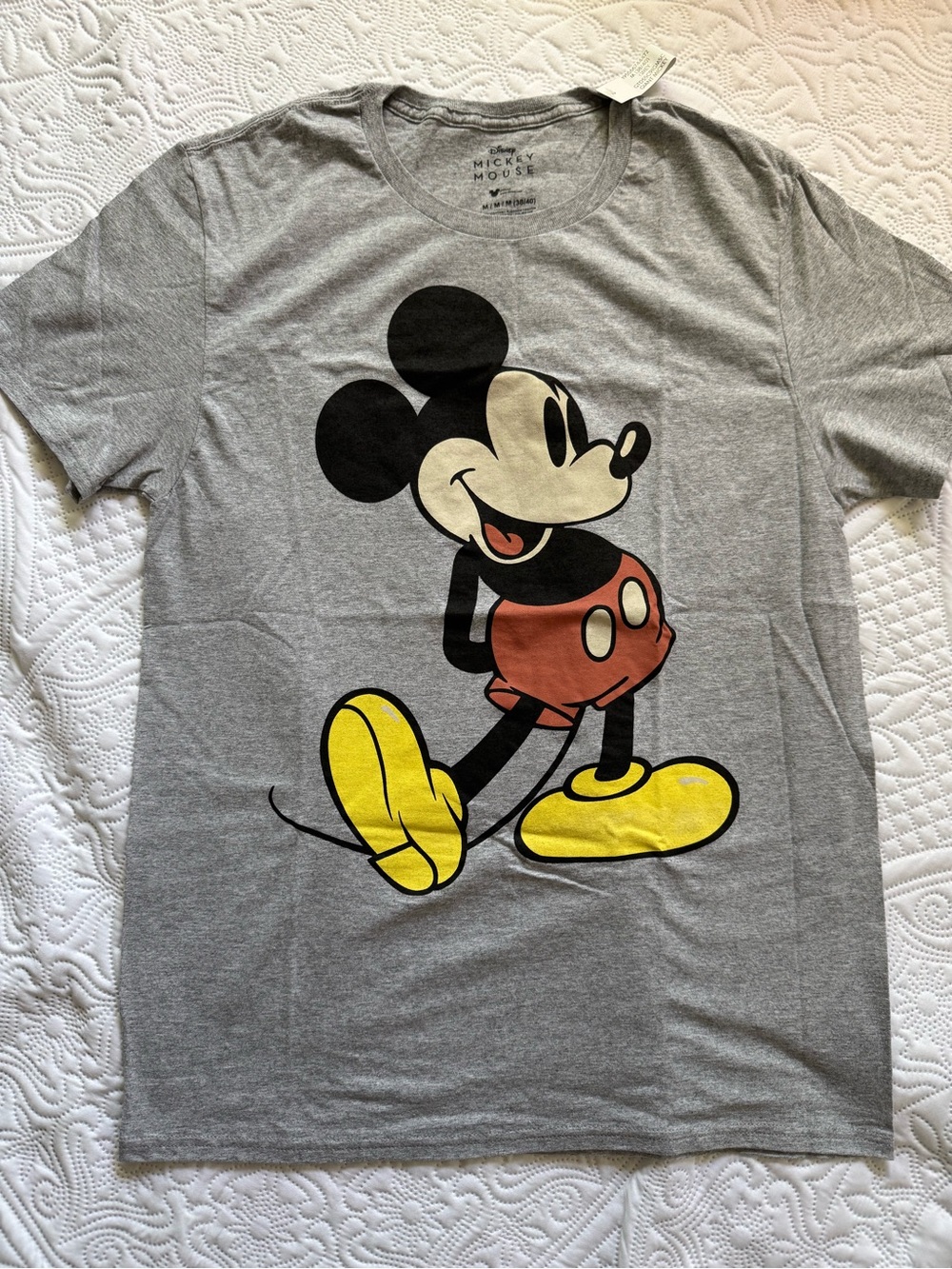 Disney Gray Mickey Mouse Graphic Tee with Yellow Shoes